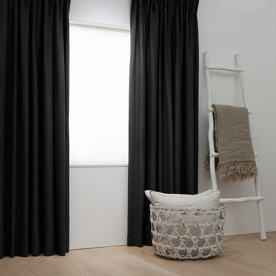 Linnenlook Gordijnen - Zwart 50