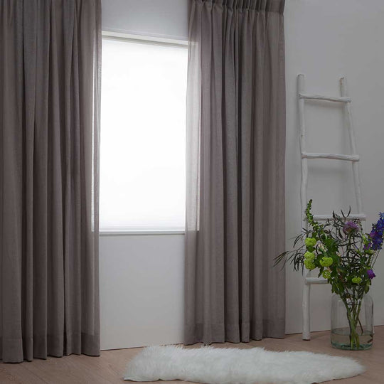 Linnen Transparante Gordijnen - Taupe 74