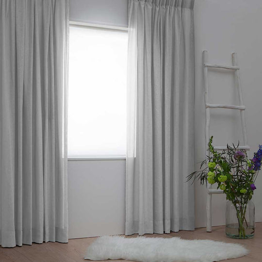 Linnen Transparante Gordijnen - Wit 90