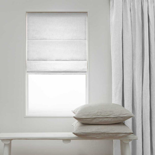 Linnen Vouwgordijnen - Wit 150