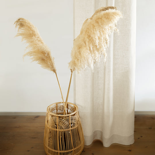Linnen stone washed gordijnen - kamer hoog - 100% linnen - kleur gebroken wit 70
