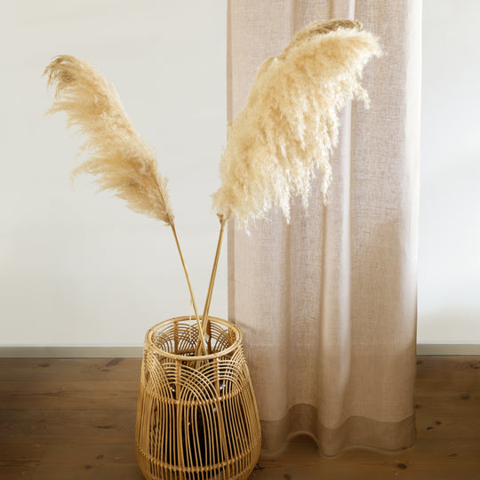 Linnen stone washed gordijnen - kamer hoog - 100% linnen - kleur Zand 72