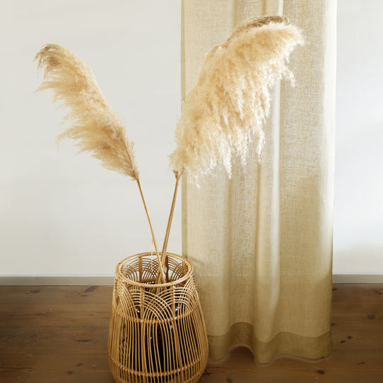 Linnen stone washed gordijnen - kamer hoog - 100% linnen - kleur Beige 73