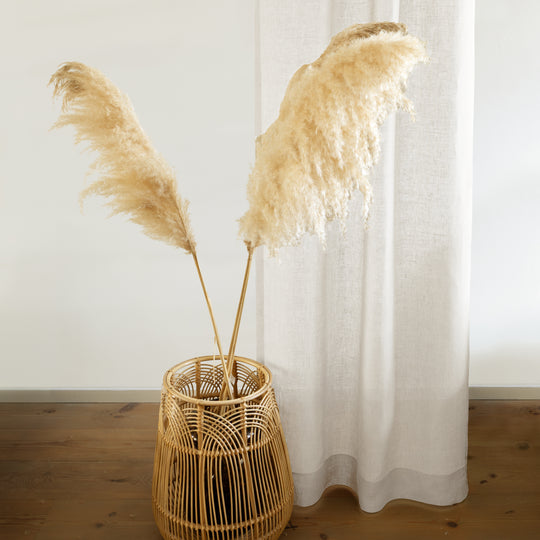 Linnen stone washed gordijnen, kamer hoog 100% linnen, kleur wit 90