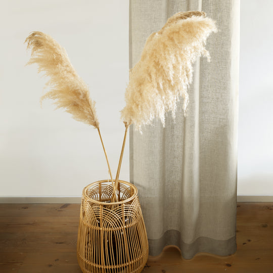 Linnen stone washed gordijnen - kamer hoog - 100% linnen - kleur licht grijs 91