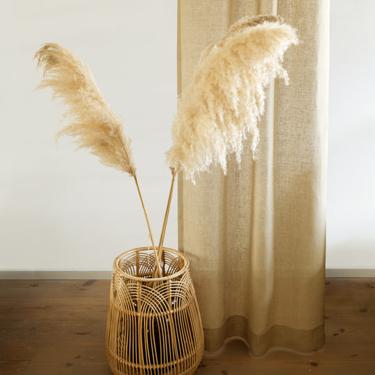 Linnen stone washed gordijnen - kamer hoog - 100% linnen - kleur Khaki 94