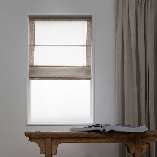 Linnen Transparante Vouwgordijnen - Kiezel 72