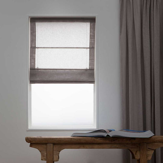 Linnen Transparante Vouwgordijnen - Taupe 74