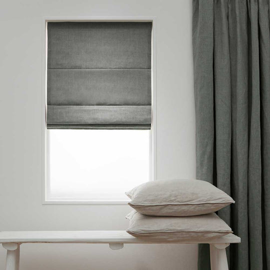 Linnen Vouwgordijnen - Donker Grijs 165