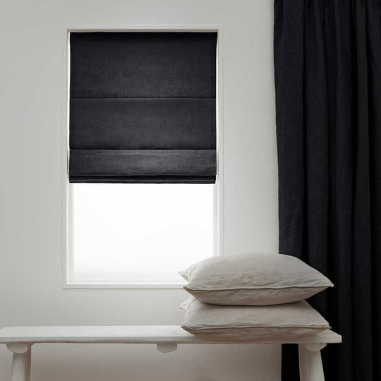 Linnen Vouwgordijnen - Zwart 169