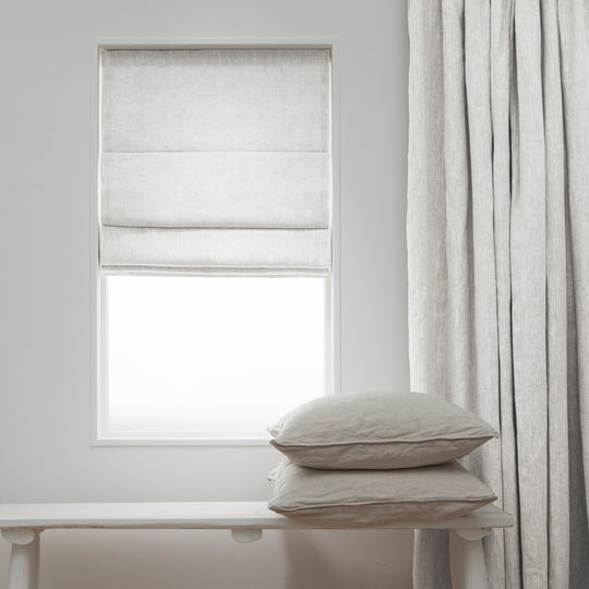 Stonewashed Linnen Vouwgordijnen - White 450 "Lonneke linnen"