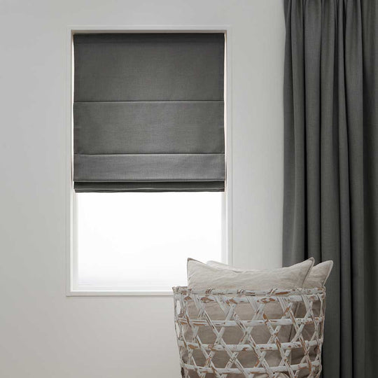 Linnenlook Vouwgordijnen - Midden Grijs 77