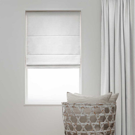 Linnenlook Vouwgordijnen - Wit 90