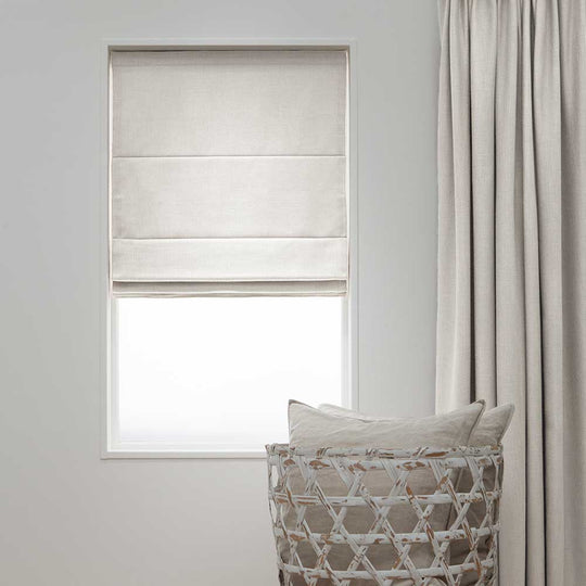 Linnenlook Vouwgordijnen - Gebroken Wit 91